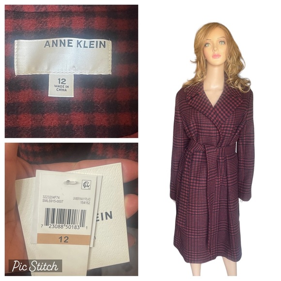 ANNE KLEIN Wool Blend wrap
Belted Notch Collar Coat size 12 - Picture 2 of 16